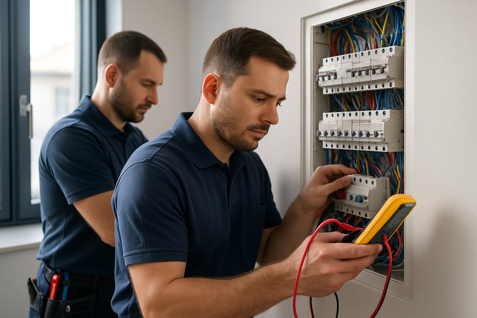 Električari na dijagnostici razvodnog ormara u Zagrebu